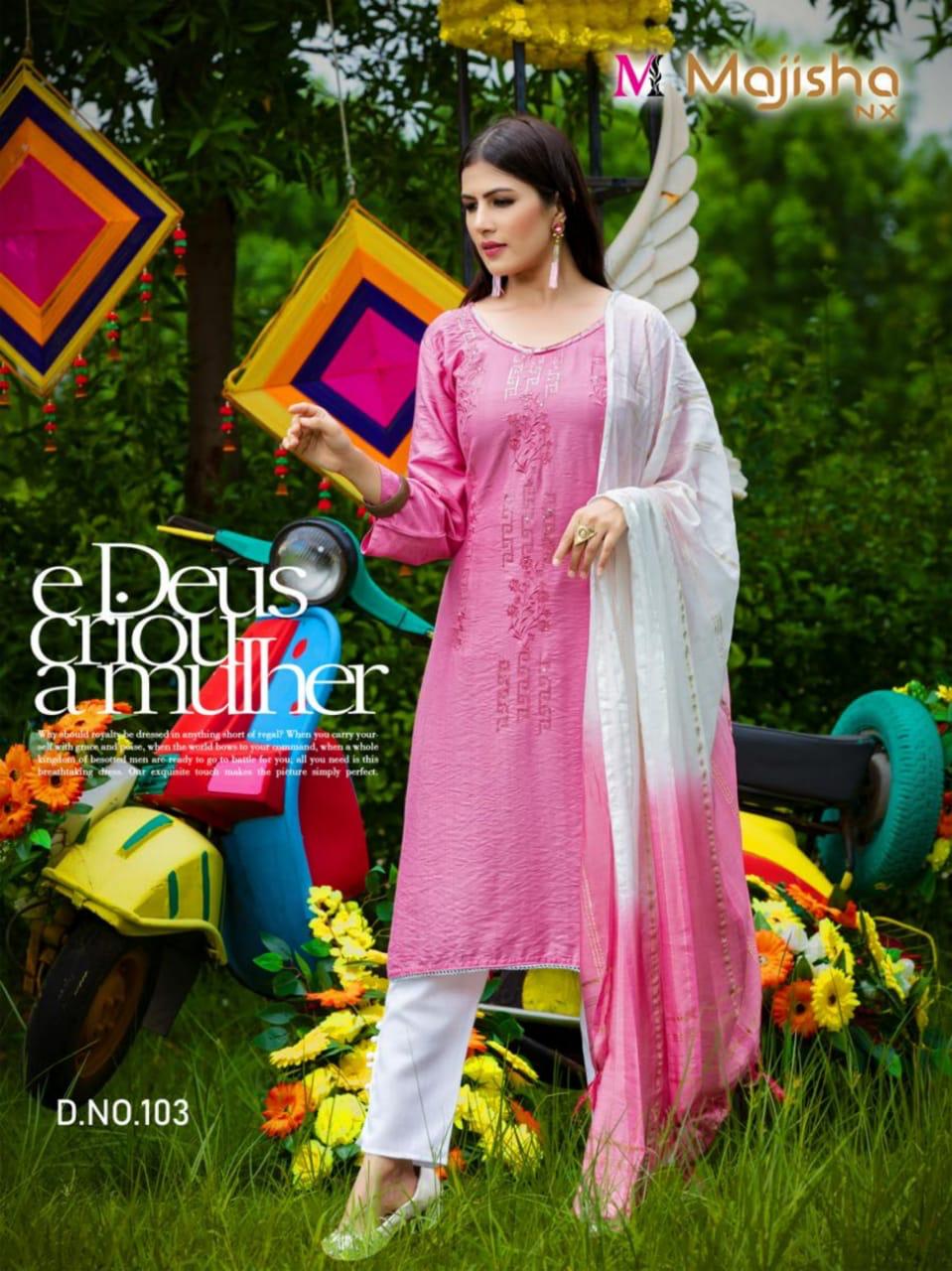 Majisha Nx Serina 1 New Exclusive Wear Designer Kurti Pant With Dupatta Collection